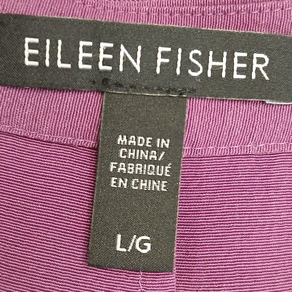 Eileen Fisher SZ L Drawstring-Waist Shirt Dress In Currant Tencel Viscose $298 - Picture 6 of 6